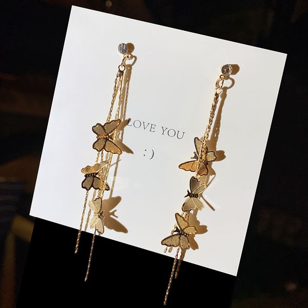 

xinwei оптового темперамента личность дикого бабочка серьга женская кисточка серьга fror женщин, посланных за friendgirls дара, Silver