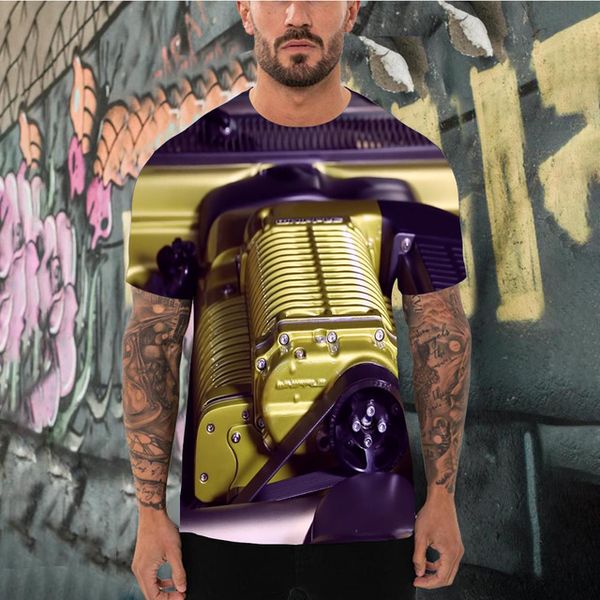 

engine loose summer 3d print shirts comics aesthetic oversized men clothing