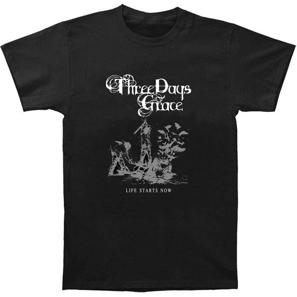 

three days grace life starts now t-shirt black o neck shirt plus size t-shirt