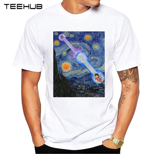 

2019 teehub мужская мода ван гог вегета гоку бой печатается с коротким рукавом футболка hipster o-образным вырезом дизайн tops охладить desg