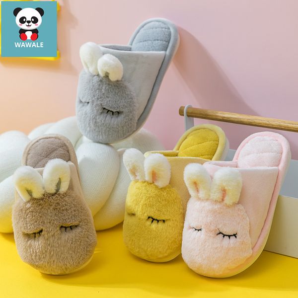 

children slippers plush shoes kids home footwear indoor slipper cute girls winter wearings, Black;grey