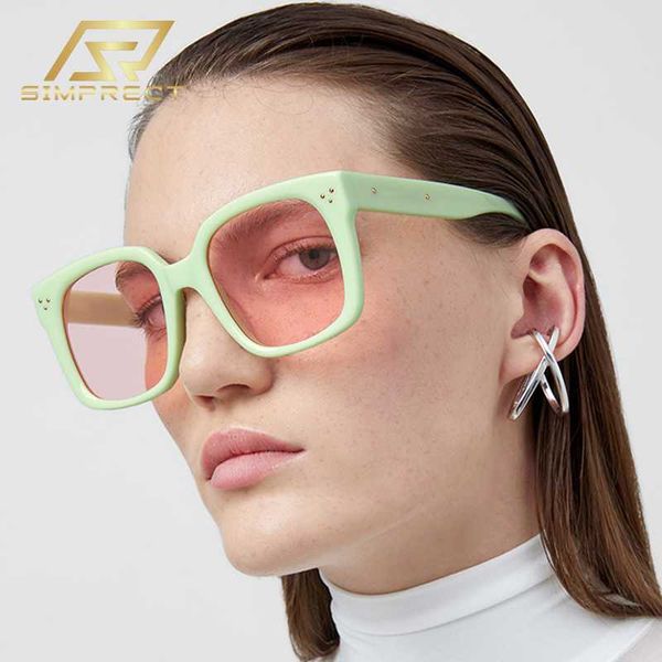 

simprect square oversized sunglasses women 2020 ins fashion retro sunglasses men uv400 big sun glasses vintage shades for women, White;black