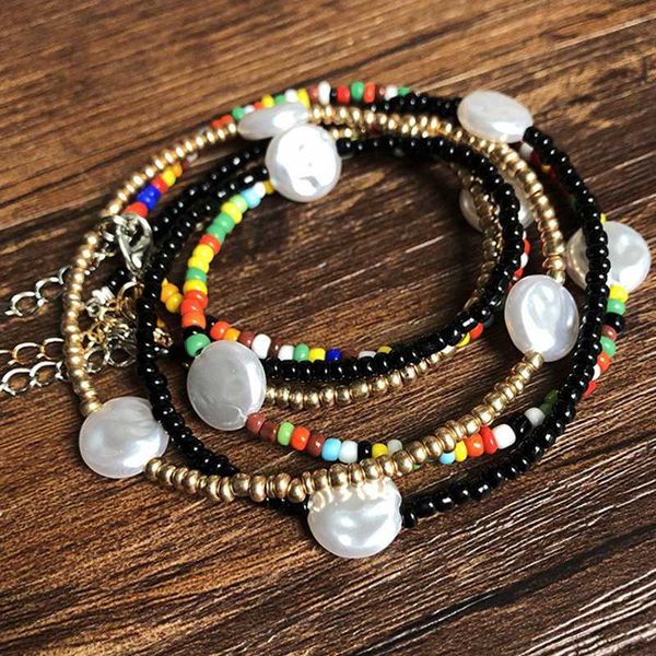 

chokers trendy fashion bohemian handmade beads necklace women beaded jewelry choker necklaces, Golden;silver