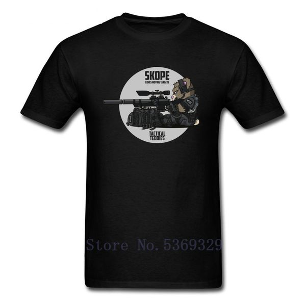 

марка тройники brand new tactical sniper медведь night мужская мультфильм печати tshirt для студентов 80-gaming arm стреляй футболки anime
