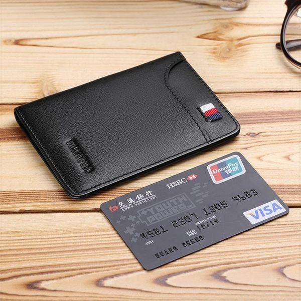 

genuine leather ultra thin slim short wallet men small solid wallet simple mini card holder purse casual fashion 296, Red;black