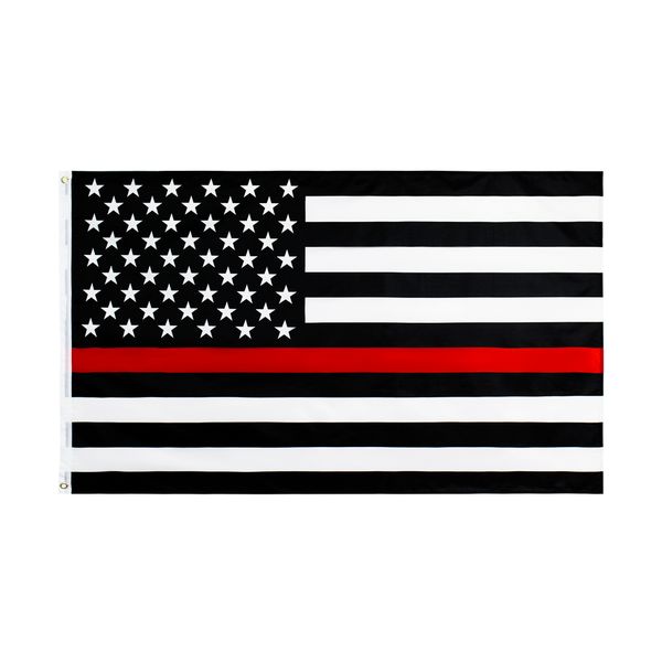 

wholesale direct factory 3x 5 ft polyester united states of american fire fighter thin red line flag