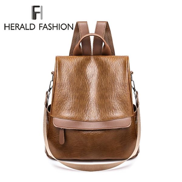 

женщины рюкзак vintage рюкзак herald mochila студент колледж кожа школа мода сумка путешествие женские девушки повседневный рюкзак tftqk