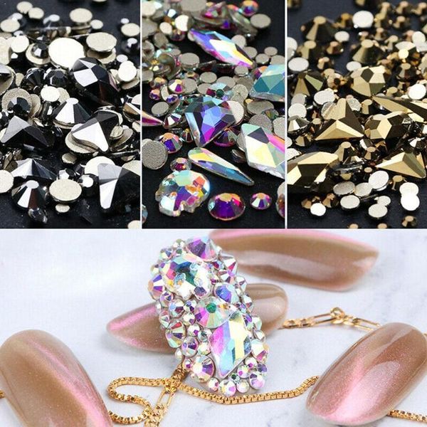 

nail art decorations 7 grid rhinestone jewelry accessories flat glass diy j6s0, Silver;gold
