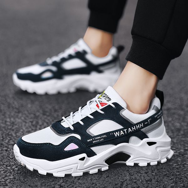

explosion models combination] thick soles increase daddy shoes men 2020 new four seasons classic casual sports men's shoes, Black