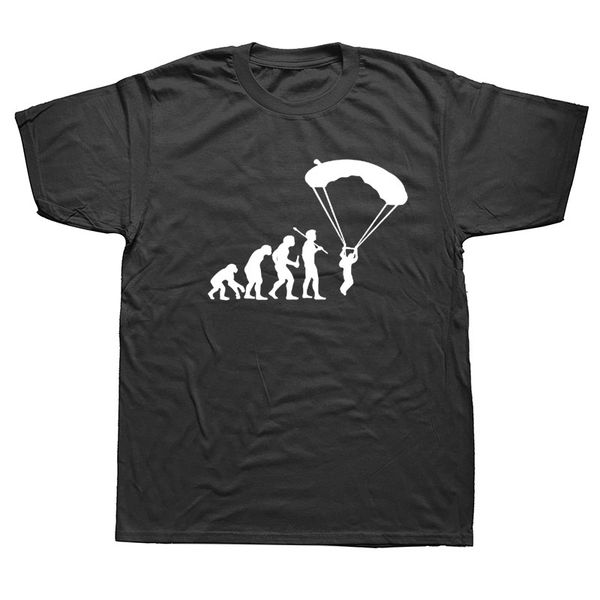 

парашютный evolution смешной graphic t-shirt mens лето стиль мода короткие рукава крупногабаритные streetwear футболки