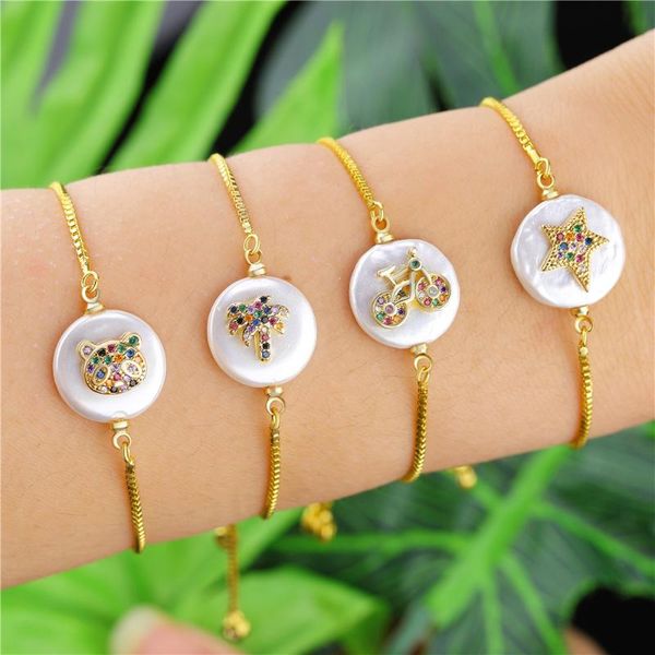

juya shell heart pearl wave flower moon crystal marble charm bracelets for women boho tassel bracelet jewelry wholesale, Black