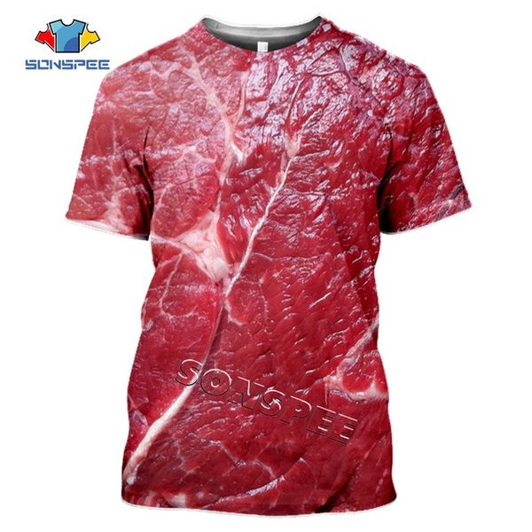 

3d interesting food pork black pepper steak street fruit animal cow food lemon 3d print shirts plus size graphic funny men clothing