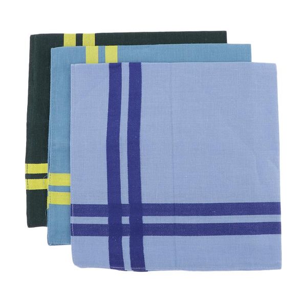 

3x mens handkerchiefs 100% cotton pocket hankies hanky party kerchiefs, Black;gray