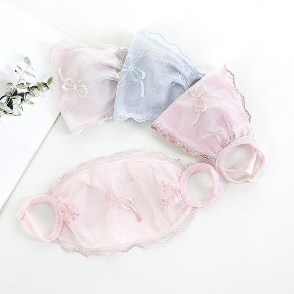 

sheet net пряжа маски для пылезащитные цветочные вышивка кружева маска анти уф защита респираторы всплеск ветронепроницаемая крышка 6 узоры