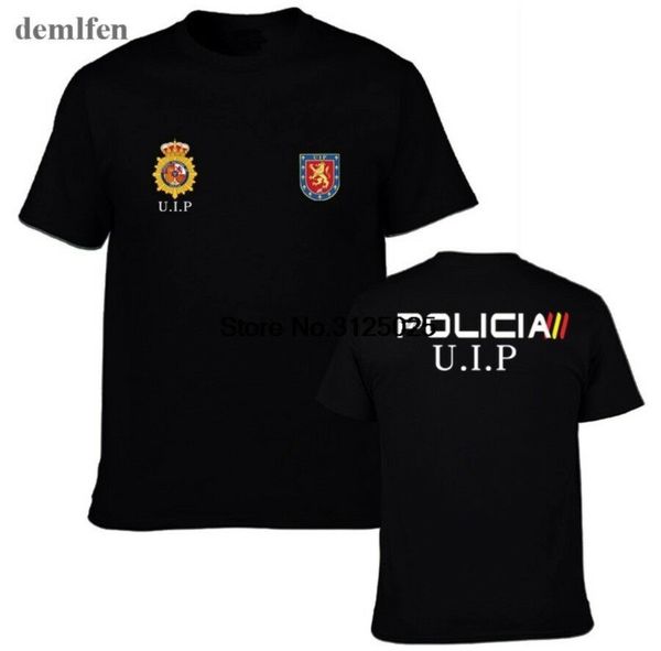 

man jersey crew neck t-shirt policia upr bronce-uip spain police special force tees2019 mens slim fit o neck t-shirt