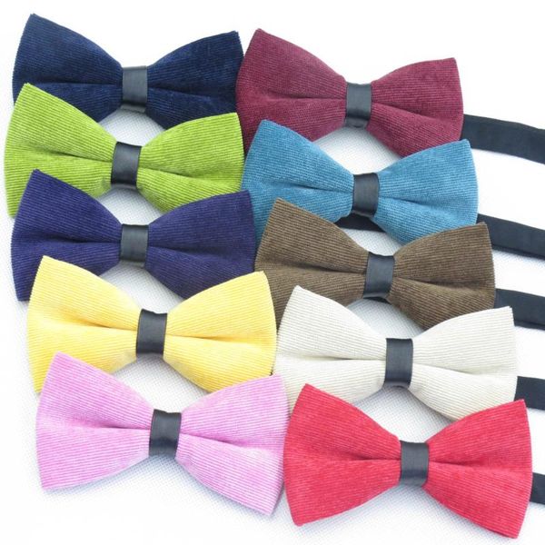 

corduroy bow ties for men's cotton bowtie for men wedding party pure color straight stripes bowties boys dress accessories, Blue;purple