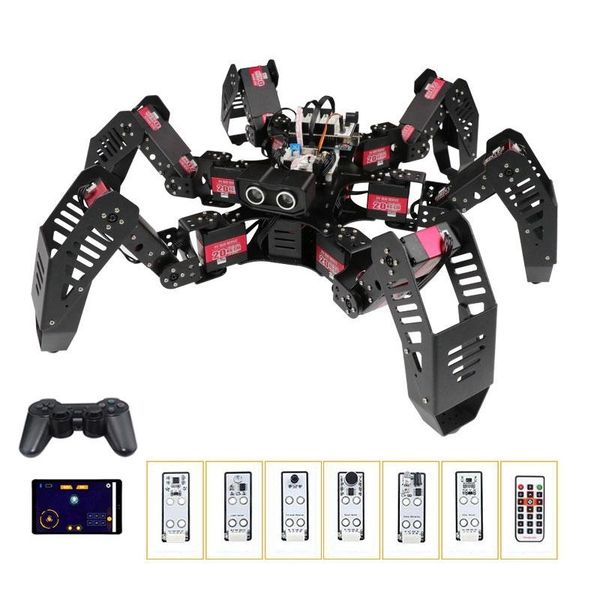 

18 dof aluminium hexapod spiderbot robot with secondary development kit bionic spider arduino programmable education robot