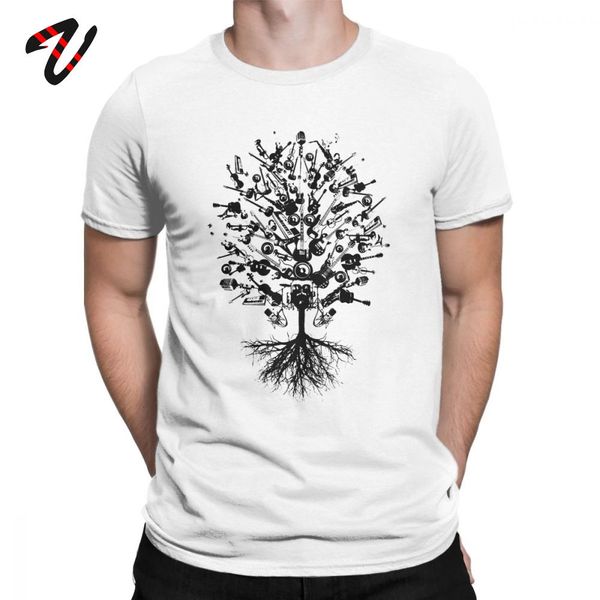 

vintage t shirts men musical instruments tree music guitar short sleeve clothes white tees cotton o neck t-shirt plus size