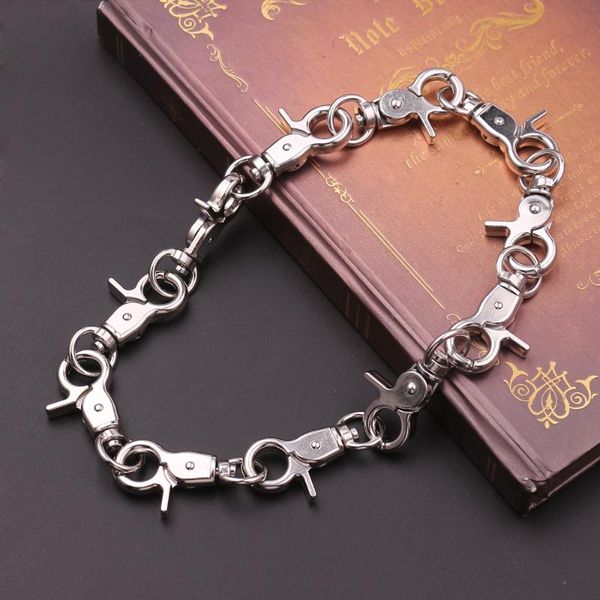 

men's punk gothic lock necklaces set alloy barbed wire necklace brambles choker hip hop waist chain accessories gifts for women, Golden;silver