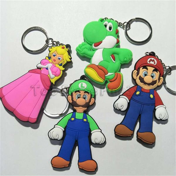 

game mario bros cosplay pvc keychain princess mary fashion funny cute silicona para llaves bag pendant keyring jewelry toy
