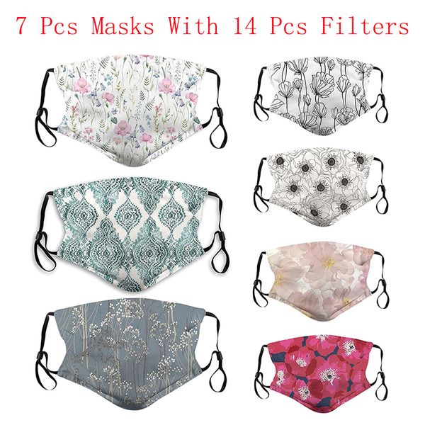 

1pc cotton mouth fase maksk reusable washable fashion print breathable maksk for germ protection for adults flag scarf bandana, Blue;gray