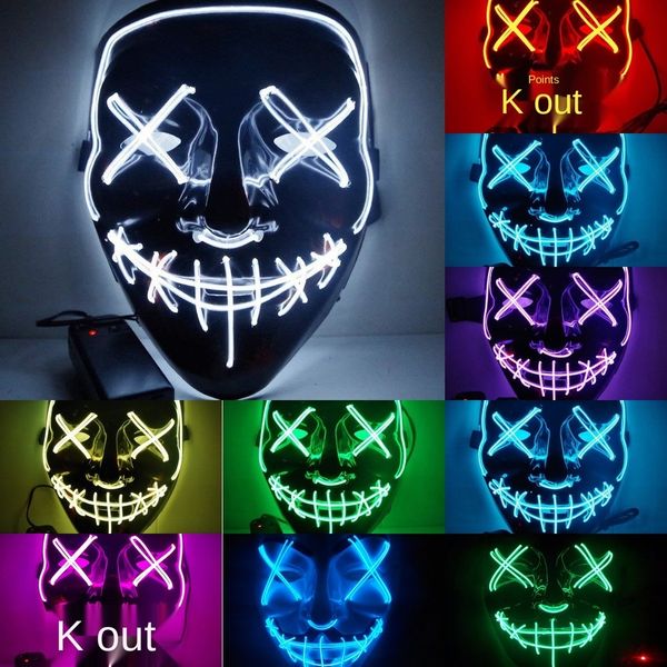 

handmade el's cold light v-shaped hatchery tiktok luminous mask led flash grimace handmade luminous dance glowing fluorescent dance ma