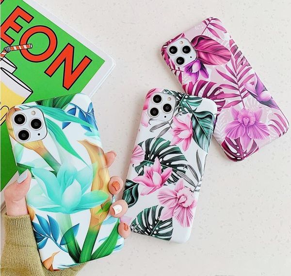 

luxury fashion rose floral flower plantain imd soft tpu stylish case for iphone 11 pro max xr xs x 8 7 6 6s plus
