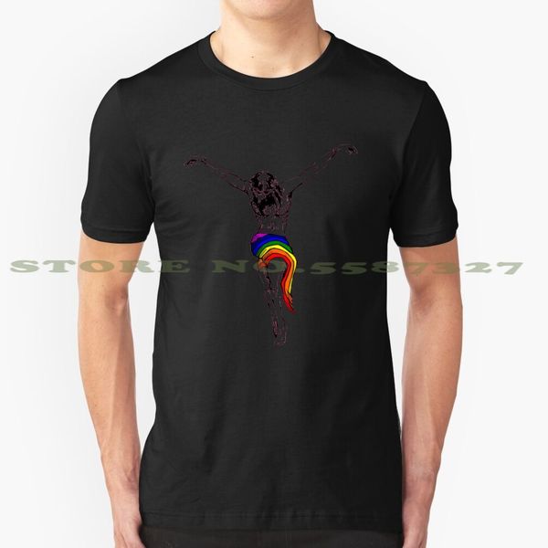 

gay christ wearing rainbow lgbtq loincloth cool design t-shirt for men women