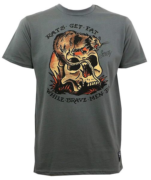 

men's sailor jerry men's rats get fat slim fit t shirt summer new men cotton t-shirt tee harajuku short sleeve shirt