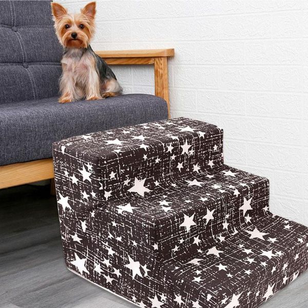 

dog stairs pet 3 steps stairs for small dog cat house pet ramp ladder anti-slip removable dogs bed supplies
