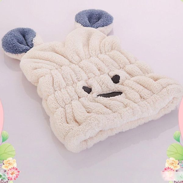 

cartoon bathing water absorption women rabbit ears dry hair wrap bathing turban hat water absorption towel