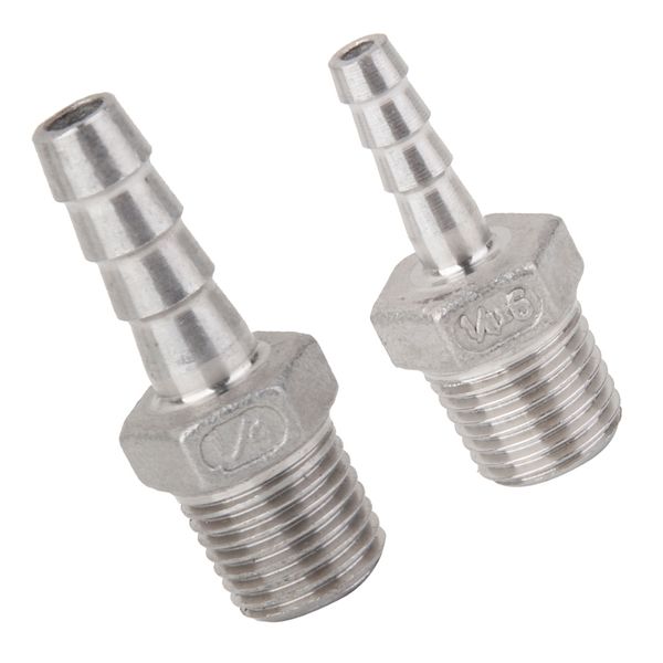 

1/4\"x6mm + 1/4\"x8mm male thread pipe fitting barb hose tail connector