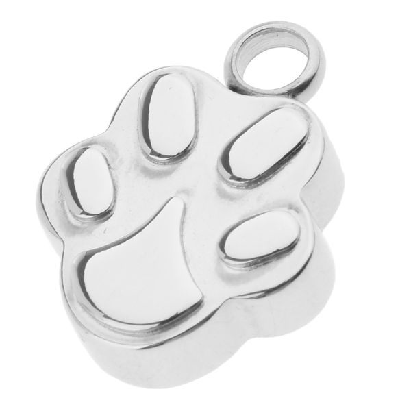 

silver tone stainless steel dog cat paw memorial pendant keepsake urn ashes cremation diy pendant jewelry