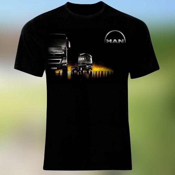 

man truck lkw drivers logo mens cotton t-shirt