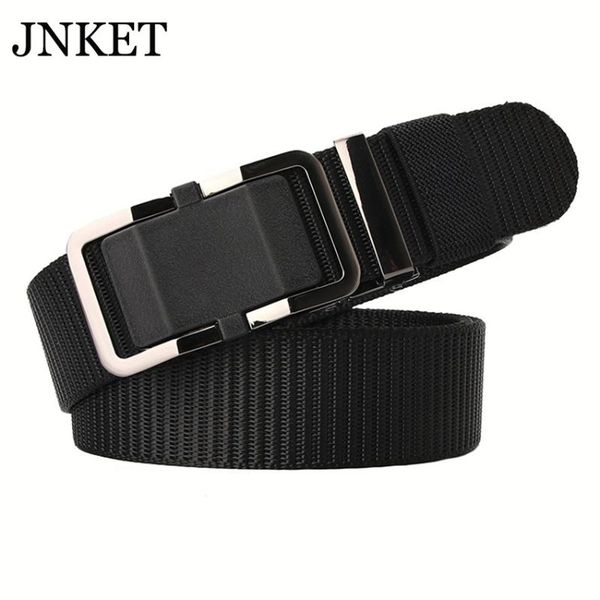 

jnket new fashion men nylon waist belt automatic buckle belt casual cinturon outdoor sports waistband, Black;brown