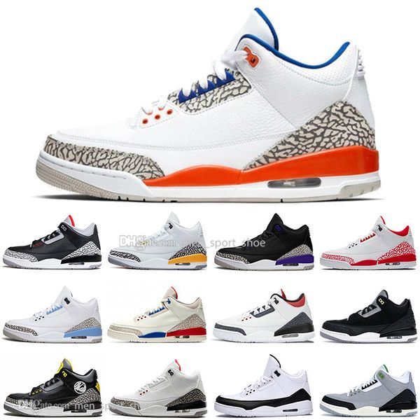 

3 knicks laser orange unc mens basketball shoes black cement fragment denim fire red true blue chicago men sports designer trainers sneakers