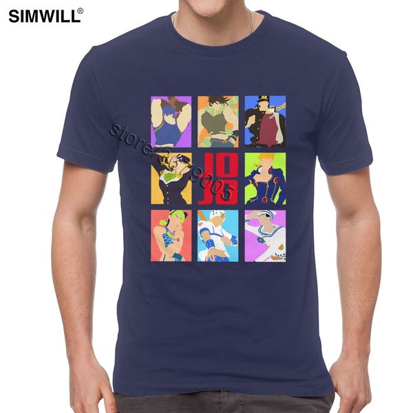 

cute jojos bizarre adventure t-shirt mens printed soft cotton t shirt o neck short sleeved japan manga tshirt