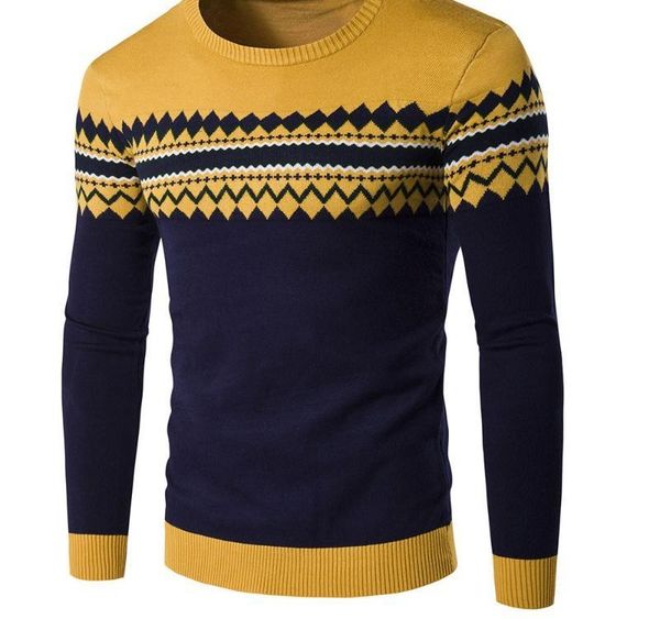 

feitong fahion patchwork pullover men sweater winter outwear men long sleeve casual warm sweater knitting003, White;black