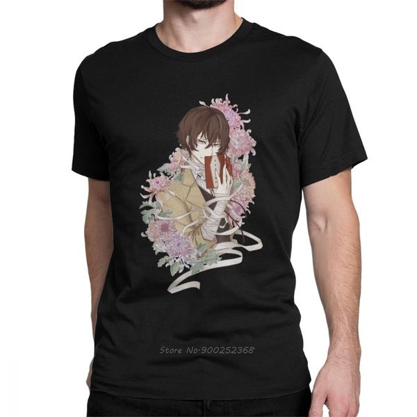 

dazai bungo stray dogs men t shirt bungo anime bsd manga osamu awesome tees short sleeve t-shirt cotton graphic printed harajuku