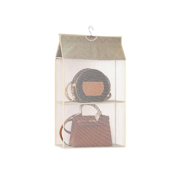 

storage boxes & bins multi layers transparent hanging handbag wardrobe closet dust-proof case wallet big tote bag clothes organizer