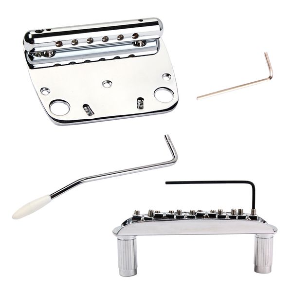 

exquisite 6 string guitar tremolo bridge tailpiece set for jazzmaster guitar accessory chrome