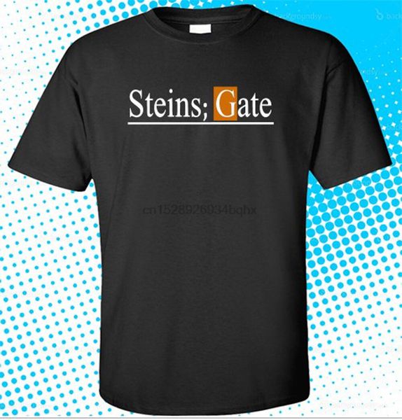 

new steins gate el psy congroo anime logo mens black t-shirt size s to 3xl