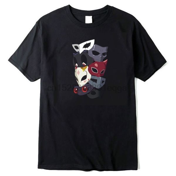 

phantom thieves persona 5 anime print black men tshirt harajuku japanese game streetwear casual loose cotton broadcloth tee
