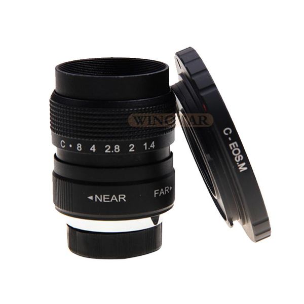 

new fujian 25mm f1.4 cctv tv lens + c-mount ring for canon mirrorless camera eos m m2 m3 m5 m6 m10 m100