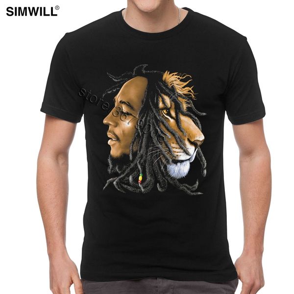 

african rasta lion t-shirt men streetwear reggae t shirt novelty urban cotton tees short sleeves crew neck summer harajuku