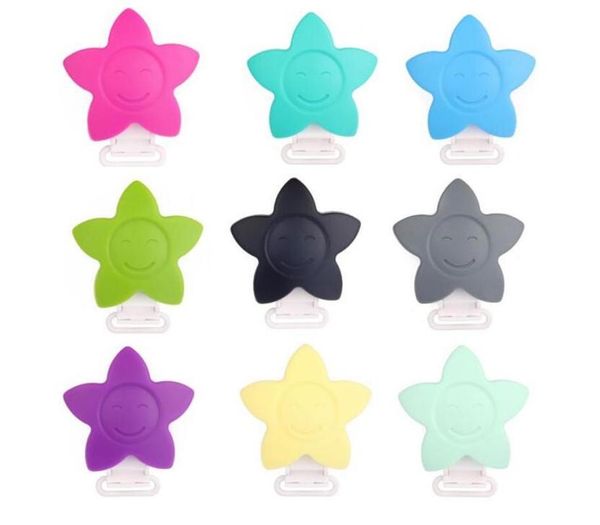 

10pc sun flower pacifier clip silicone+plastic clip baby dummy teether toys bpa soother chain clips holder for baby carrier