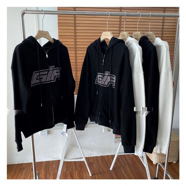 

good morning fan diamond flashing niche coat sweaterfan sweater sweater coat women's zipper cardigan 2020 autumn crgxp, Black
