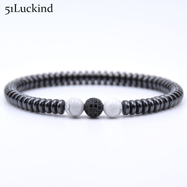 

minimalist natural stone 6mm hematite mens bracelet charms men cool handmade diy braslet for male biker jewelry homme joyas, Black