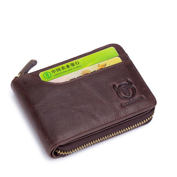 

new brand design men fashion genuine leather wallet short purse women cow leather vintage card pack coin credit card zipper bag, Black;red