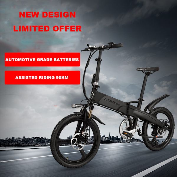 

20inch mini fold electric bike 48v10ah lithium battery hidden in frame lightweight aluminum alloy ebike pas travel bik, Silver;blue